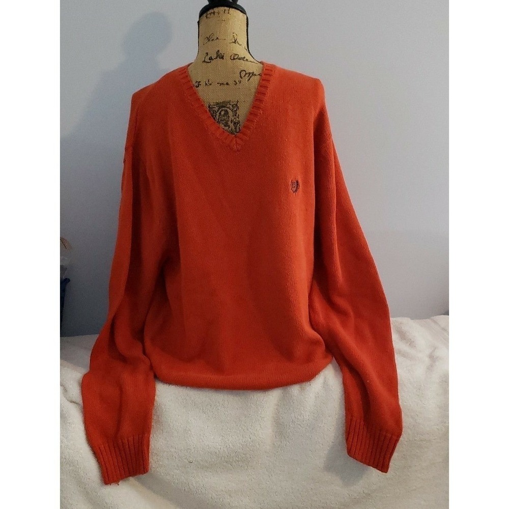 Chaps‎ Mens Pullover Sweater Long Size XL Burnt Orange